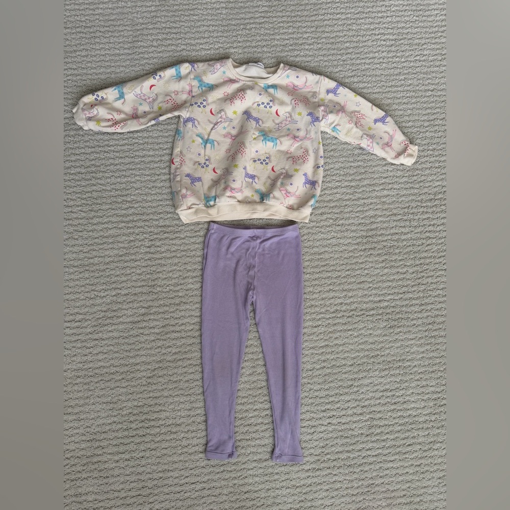 Angel Dear Unicorns Sweatshirt and Rib Leggings Set